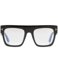 Tom Ford - Eyeglasses Square Full Rim, Shiny Frame And Clear--Light Block Lenses Lens Ft0847001 Sunglasses - Lyst