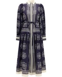 ALÉMAIS - Midi Shirt Dress Banderra Floral Print Ramie - Lyst