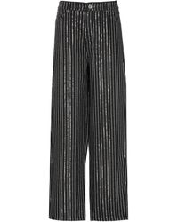 ROTATE BIRGER CHRISTENSEN - Twill Trousers With Paillettes - Lyst