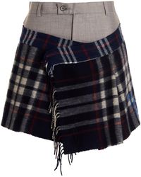 1/OFF - Check Scarf Reworked Skirt - Lyst