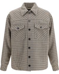 Dolce & Gabbana - Quilted Houndstooth Wool Jacket Shirt - Lyst