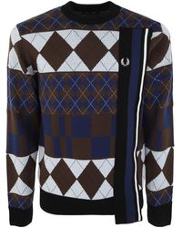 Fred Perry - Striped Argyle Knitwear - Lyst