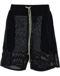 Rick Owens - Perforated Cotton Bermuda Shorts - Lyst