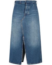 Victoria Beckham - Denim Midi Skirt - Lyst