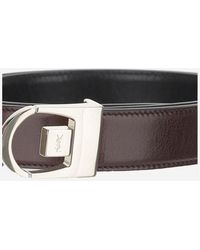 Saint Laurent - Smooth Leather Reversible Belt Calfskin - Lyst