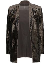 Rick Owens - Concordian Embroidered Single-Breasted Jacket Cotton - Lyst