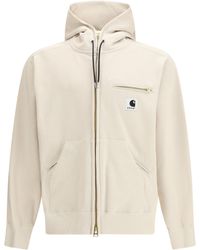Sacai - Cotton Jersey Hoodie By + Carhartt Wip Sweatshirts - Lyst