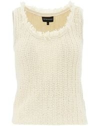 Emporio Armani - Cotton Blend Tank Top - Lyst