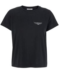 Givenchy - Crewneck T-Shirt With Logo Lettering On Front And Rear - Lyst