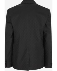 Gucci - Gg Pattern Wool Blend Jacket Polyester - Lyst