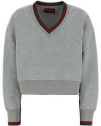 Gucci - Grey Cotton Blend Sweatshirt - Lyst