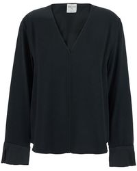 forte_forte - V-Neck Sweater Acetate Blend Tops - Lyst
