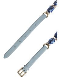Dolce & Gabbana - Leather Crystal Chain Embellished Belt - Lyst