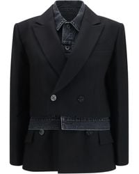 Sacai - Wool Flannel And Denim Jacket - Lyst