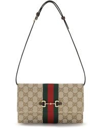 Gucci - Horsebit Web Wallet With Shoulder Strap - Lyst