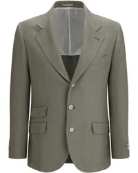 Brunello Cucinelli - Single-Breasted Silk And Linen Jacket Silk; Linen; Wool Ovis Aries - Lyst