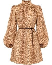 Zimmermann - Animal Print Mini Dress - Lyst