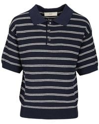 DUNST - Striped Polo Knit Shell: Cotton Shirt - Lyst