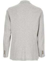 Eleventy - Double-Breasted Jacket With Peak Revers And Rear English Vent - Lyst