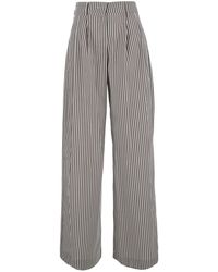 Le Plain - Striped Pants With Pockets And High Waist Tech Fabric Trousers - Lyst