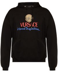 Versace - Logo Hooded Sweatshirt - Lyst