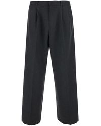 DUNST - Double Pleated Wide Slacks Polyester Trousers - Lyst