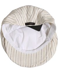 Dolce & Gabbana - Striped Linen Newsboy Capello Hat - Lyst