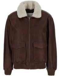 Tela - Leather Jacket Marcus Lamb Coat - Lyst