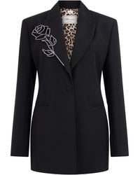 Blumarine - Wool Blazer Rose Embroidery Virgin Blazers - Lyst