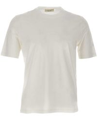 FILIPPO DE LAURENTIIS - Crêpe Cotton T-Shirt - Lyst