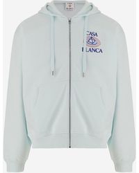 CASABLANCA - Cotton Hoodie With Logo Organic Sweatshirts - Lyst