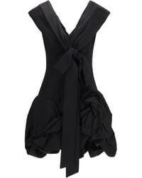 Magda Butrym - Midi Dress With Draped Shawl Collar Cotton; Silk - Lyst