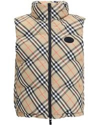 Burberry - Check Vest Down Jacket - Lyst
