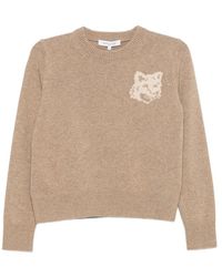 Maison Kitsuné - Fox Head Intarsia-Knit Sweater - Lyst