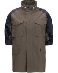 Sacai - Nylon Cotton Jacket Khaki - Lyst