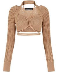 ANDREADAMO - Biscuit Stretch Mesh Top - Lyst