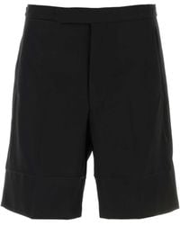 Prada - Black Cotton Bermuda Shorts - Lyst