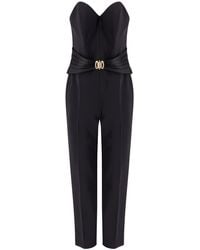Elisabetta Franchi - Strapless Jumpsuit With Waist Belt - Lyst