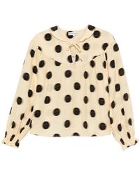 Stine Goya - Polka-Dot Tie-Neck Blouse - Lyst