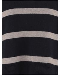 Allude - Wool And Cashmere Striped Sweater Virgin - Lyst