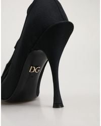 Dolce & Gabbana - Black Stretch Socks Knee High Boots Shoes - Lyst