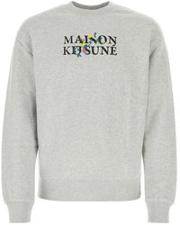 Maison Kitsuné - Melange Cotton Sweatshirt - Lyst