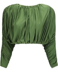 Self-Portrait - Draped Jersey Top - Lyst