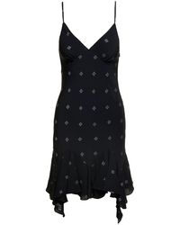 Givenchy - Mini Dress With Contrasting All-Over Monogram Print - Lyst