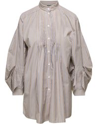 Alberta Ferretti - Striped Poplin Shirt - Lyst