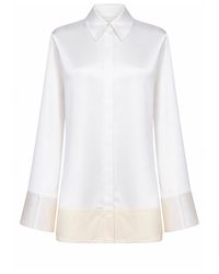 TOTEME - Satin Tuxedo-Style Shirt - Lyst