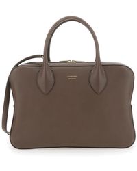 Ferragamo - Handbag With Three Zips And Logo Printed On The Front - Lyst
