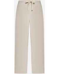 Max Mara - Argento Cotton Trousers - Lyst