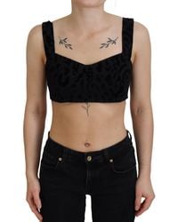 Dolce & Gabbana - Leopard Cropped Bustier Corset Bra Top Cotton - Lyst