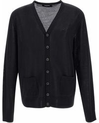 DSquared² - Crew-neck Wool Tricot Cardigan - Lyst
